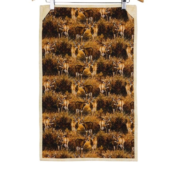Quilted Wall Hanging Buck & Doe Deer Rustic Wildlife Decor Cabin LodCore Homemad - Picture 2 of 10